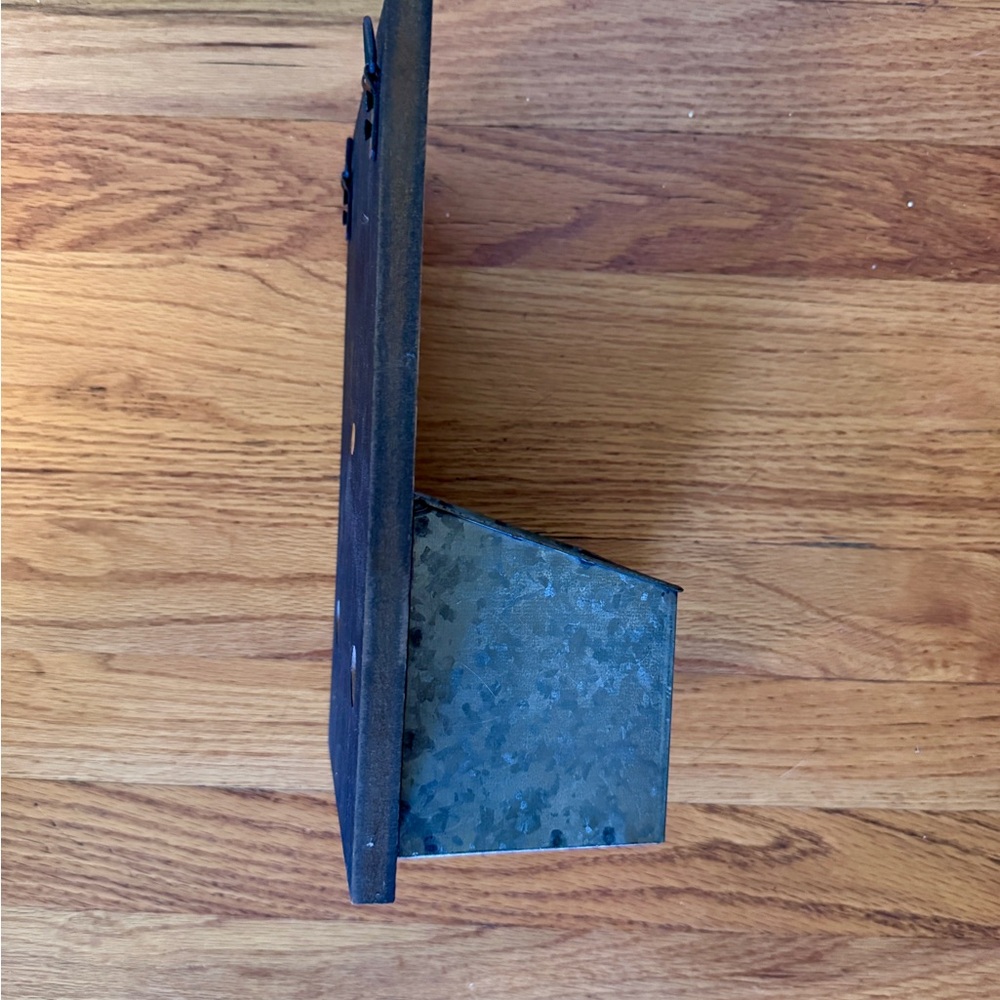 Wall Pocket Organizer for Laundry, Faux Wood & Galvanized Metal, Farmhouse - Picture 6 of 11